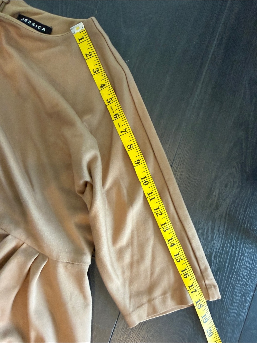 Jessica - Brown Pleated Waist Shift Dress - Picture 5 of 7
